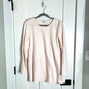 PureJill Soft-Touch 100% Cotton Powder Pink Long-Lined Tunic Top Size Large